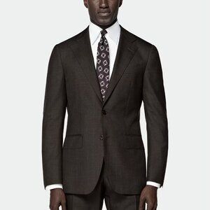Suitsupply 2025 Wool - Brown Tailored Fit Havana Suit - 40S - New, Unworn